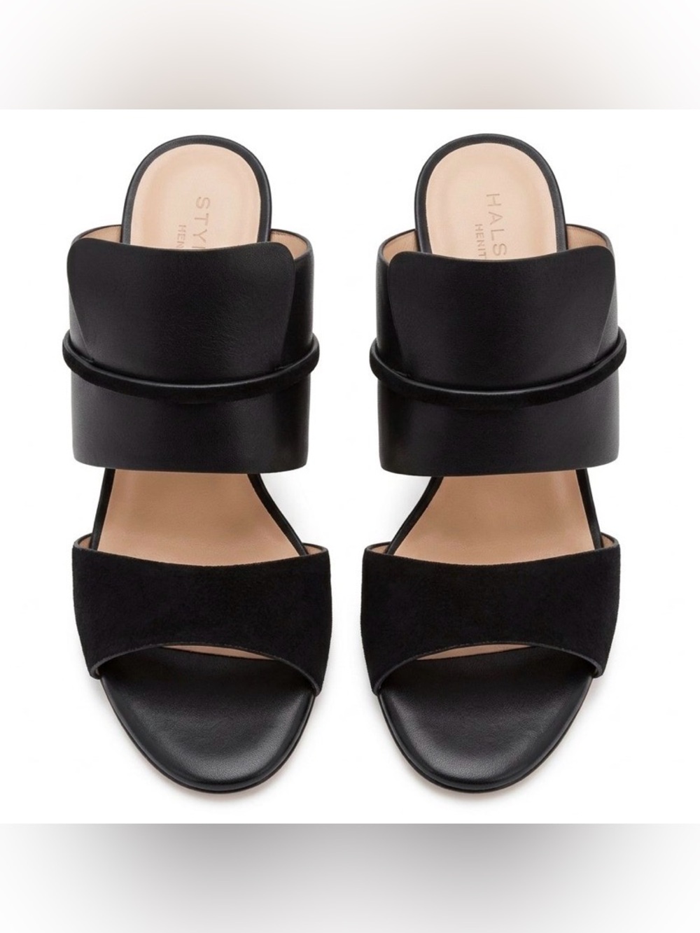 Halston Heritage Zarla Leather & Suede Heeled Sandal